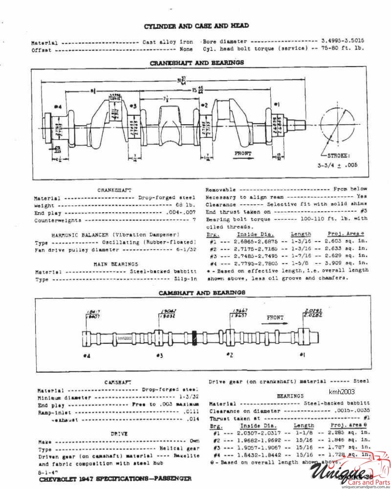1947 Chevrolet Specifications Page 8